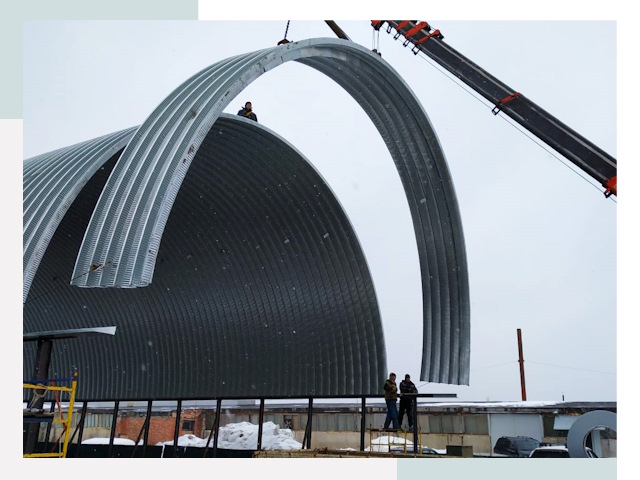 Полукруглые ангары в Нижнеудинске